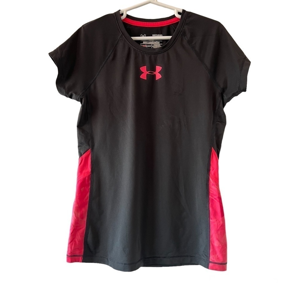 Under Armour HeatGear Gray & Pink Fitted Shirt